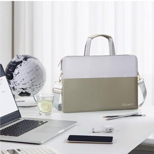 Two-Tone Laptop Bag with Shoulder Strap